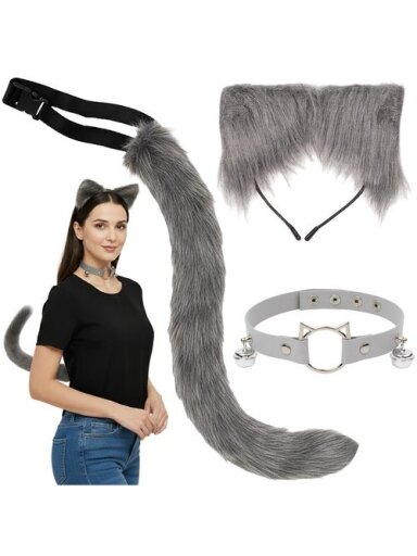 Trijų dalių katės kostiumas, pilkas, Ruhhy 26586