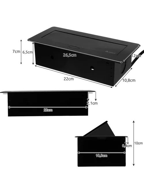 Stalviršyje paslėptas USB lizdas - dvigubas Izoxis 21446 2 Stalviršyje paslėptas USB lizdas - dvigubas Izoxis 21446 2