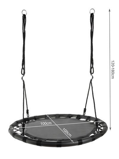 Sūpynės gandralizdžiui, 100 cm, juodos 7 Sūpynės gandralizdžiui, 100 cm, juodos 7