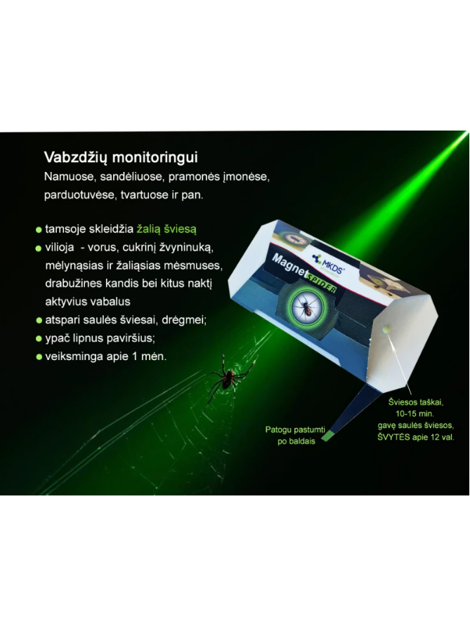 Šviečianti gaudyklė Magnet SPIDER, 1 vnt 1