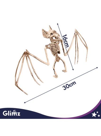 Šikšnosparnio skeletas – dekoracija, 30 cm, „Glimz“ 2