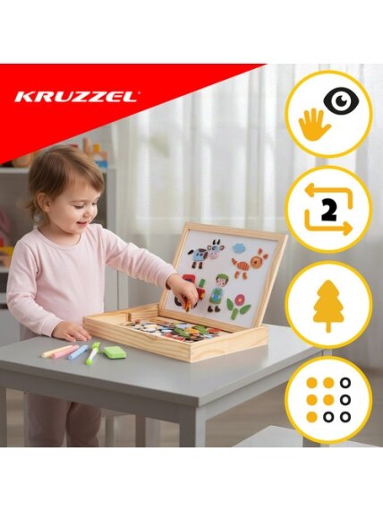 Kruzzel 25637 dvipusė edukacinė lenta 6 Kruzzel 25637 dvipusė edukacinė lenta 6