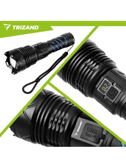 Taktinis žibintuvėlis 1500lm Trizand 26949 28