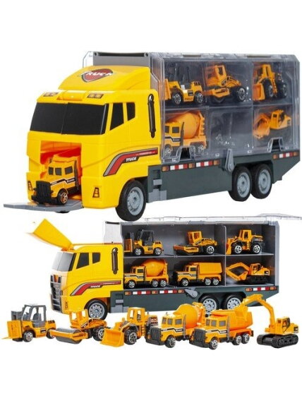 TIR sunkvežimio komplektas su 6 automobiliais 22481 TIR sunkvežimio komplektas su 6 automobiliais 22481
