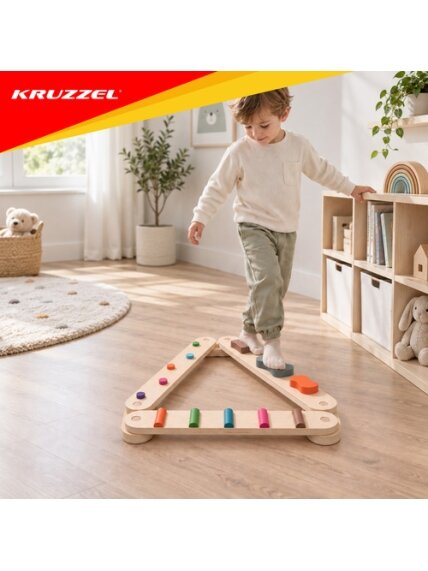 Medinė balansavimo trasa – 14 dalių, „Kruzzel“ 19 Medinė balansavimo trasa – 14 dalių, „Kruzzel“ 19
