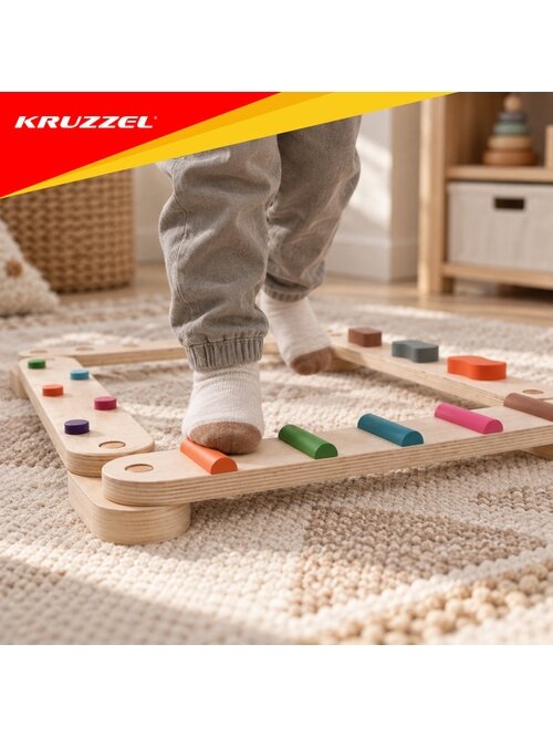 Medinė balansavimo trasa – 14 dalių, „Kruzzel“ 18 Medinė balansavimo trasa – 14 dalių, „Kruzzel“ 18