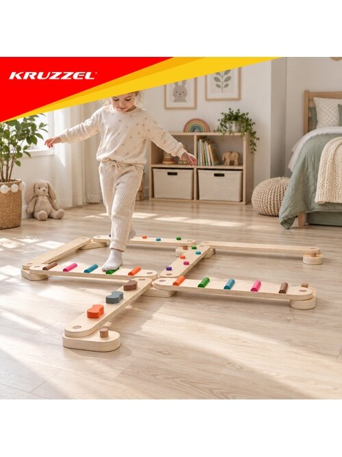 Medinė balansavimo trasa – 14 dalių, „Kruzzel“ 20 Medinė balansavimo trasa – 14 dalių, „Kruzzel“ 20