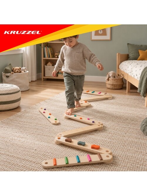 Medinė balansavimo trasa – 14 dalių, „Kruzzel“ 22 Medinė balansavimo trasa – 14 dalių, „Kruzzel“ 22