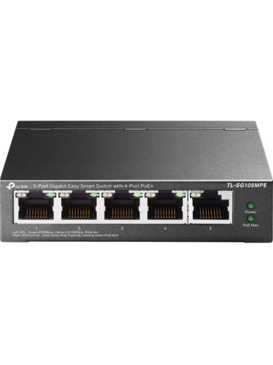 TP-Link TL-SG105MPE 5-Port Gigabit Easy Smart Šakotuvas su 4-Port PoE+