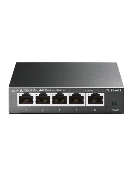 TP-Link TL-SG105S 5-Port 10/100/1000Mbps Desktop Šakotuvas TP-Link TL-SG105S 5-Port 10/100/1000Mbps Desktop Šakotuvas