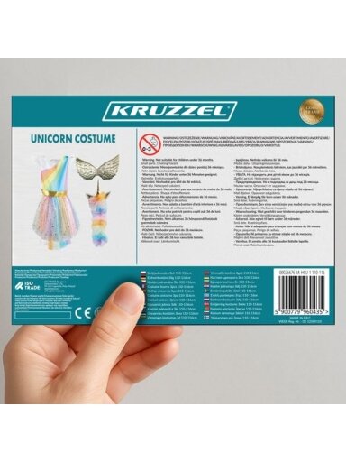 Trijų dalių vienaragio kostiumas 110-116 cm Kruzzel 26676 Trijų dalių vienaragio kostiumas 110-116 cm Kruzzel 26676