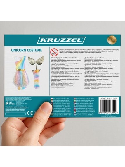 Trijų dalių vienaragio kostiumas 130-140 cm Kruzzel 26677 1 Trijų dalių vienaragio kostiumas 130-140 cm Kruzzel 26677 1