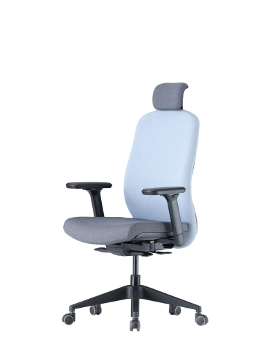 Up Up Athene ergonominė biuro kėdė Juoda, Pilkas + Mėlynas audinys