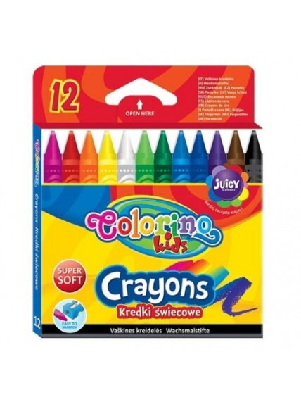 Vaškinės kreidelės Colorino Kids 12 spalvų Vaškinės kreidelės Colorino Kids 12 spalvų