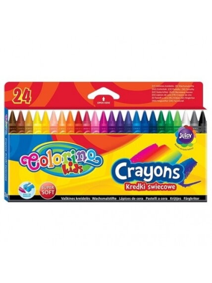 Vaškinės kreidelės Colorino Kids 24 spalvų Vaškinės kreidelės Colorino Kids 24 spalvų