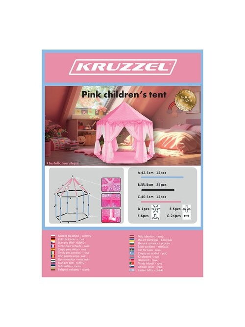 Vaikiška palapinė rožinė Kruzzel 23869 1