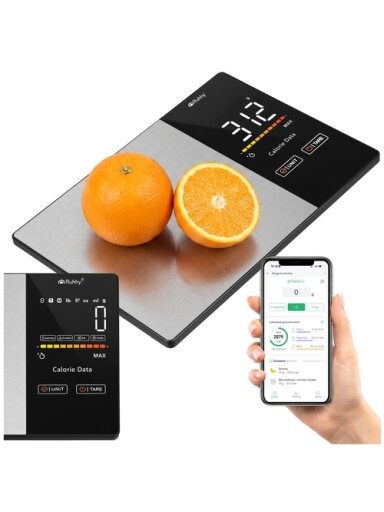 „Ruhhy 24632“ virtuvės svarstyklės su „Bluetooth“ „Ruhhy 24632“ virtuvės svarstyklės su „Bluetooth“