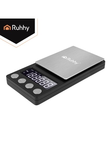 Kišeninės svarstyklės 500 x 0,01 g, juodos spalvos, „Ruhhy“ 9