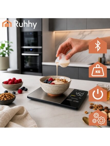 „Ruhhy 24632“ virtuvės svarstyklės su „Bluetooth“ 3 „Ruhhy 24632“ virtuvės svarstyklės su „Bluetooth“ 3