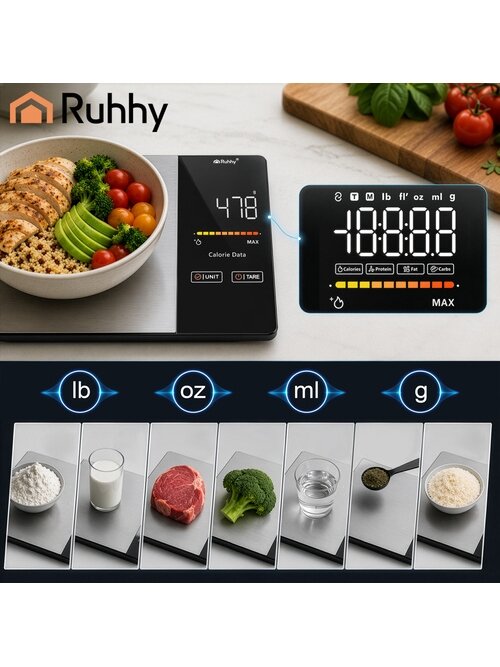 „Ruhhy 24632“ virtuvės svarstyklės su „Bluetooth“ 4