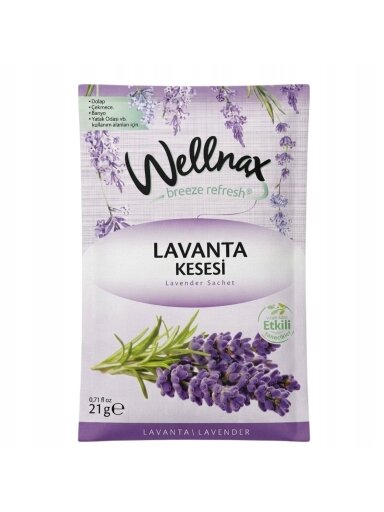 WELLNAX Breeze Refresh levandų kvapo pakabinamas gaiviklis spintoms, 21g WELLNAX Breeze Refresh levandų kvapo pakabinamas gaiviklis spintoms, 21g