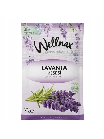 WELLNAX Breeze Refresh levandų kvapo pakabinamas gaiviklis spintoms, 21g WELLNAX Breeze Refresh levandų kvapo pakabinamas gaiviklis spintoms, 21g