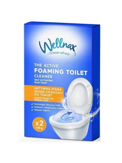 WELLNAX mėlynos putos tualeto valymui, 2x 100 G WELLNAX mėlynos putos tualeto valymui, 2x 100 G
