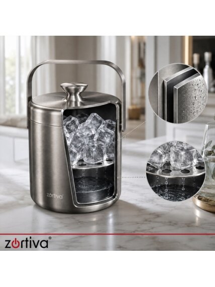 Ledo kibirėlis – žnyplės + šaukštelis „Zortiva“ 16 Ledo kibirėlis – žnyplės + šaukštelis „Zortiva“ 16