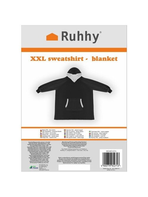 XXL megztinis - juoda antklodė Ruhhy 24403 1 XXL megztinis - juoda antklodė Ruhhy 24403 1