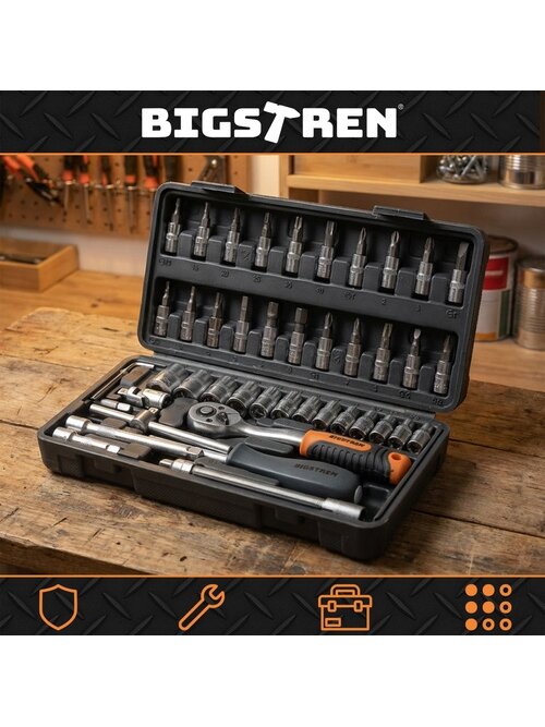 Įrankių rinkinys 46 dalių dėkle Bigstren 26844 10