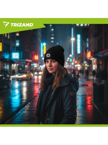 Žieminė kepurė su žibintuvėliu - juoda Trizand 22663 7 Žieminė kepurė su žibintuvėliu - juoda Trizand 22663 7