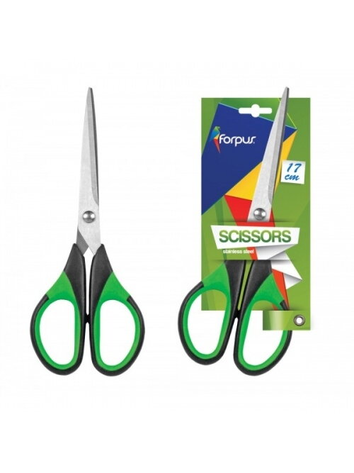 Žirklės Forpus, 17cm, gumuotos Žirklės Forpus, 17cm, gumuotos