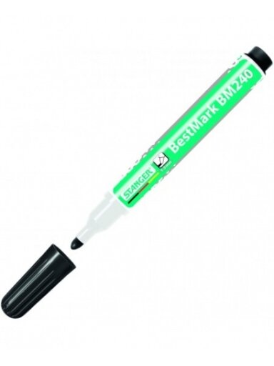 Žymeklis baltai lentai Stanger BM240, 1-3 mm, apvali galvutė, juodas 1 vnt.